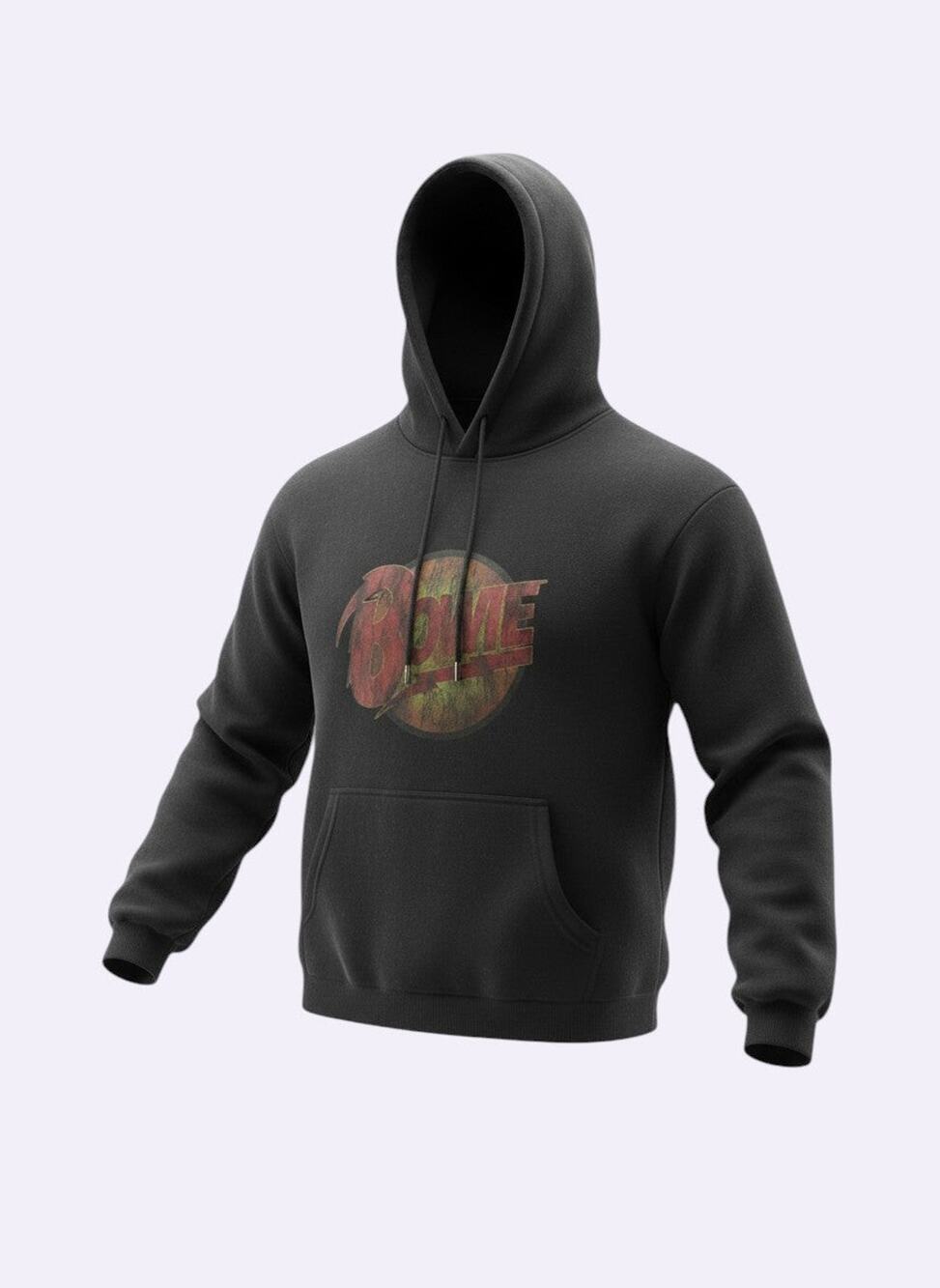 Bowie Print Pullover Hooded Sweatshirt